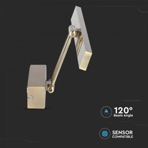V-TAC LED tükör / fali kép világító lámpa 8W - arany -  4000K - 213901