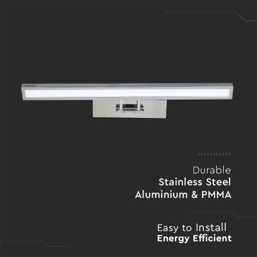 V-TAC LED tükör / fali kép világító lámpa 8W - króm -  3000K - 213984