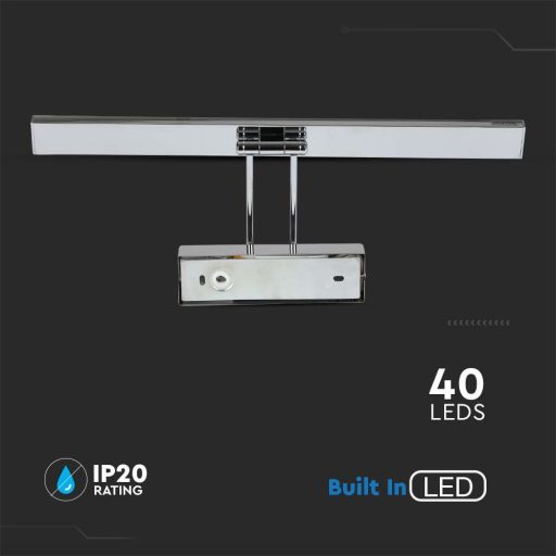 V-TAC LED tükör / fali kép világító lámpa 8W - króm -  3000K - 213984