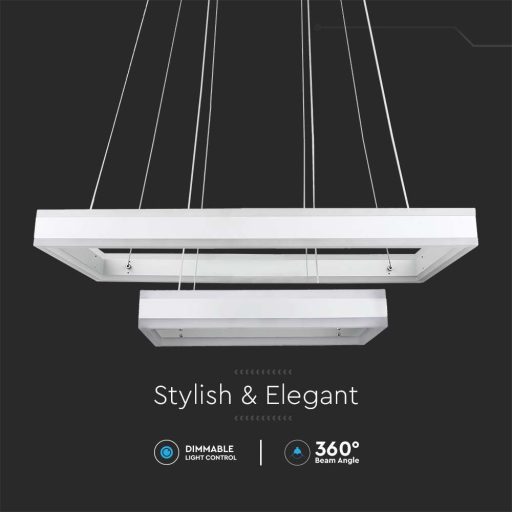 V-TAC 113W Led dimmelhető dizájn függeszték - fehér - 3000K - 213986