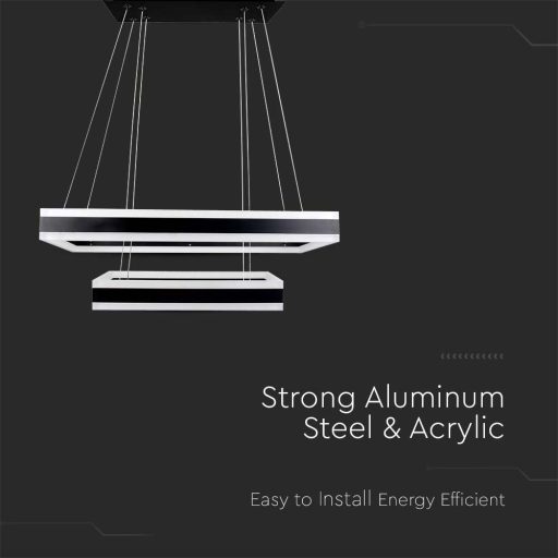 V-TAC 113W Led dimmelhető dizájn függeszték - fekete - 3000K - 213987