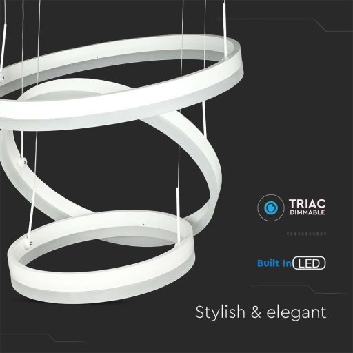 V-TAC 86W Led dimmelhető dizájn függeszték - fehér - 3000K - 213989