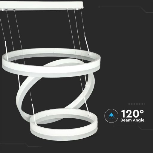 V-TAC 86W Led dimmelhető dizájn függeszték - fehér - 3000K - 213989