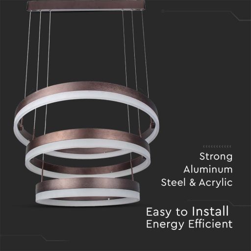 V-TAC 86W Led dimmelhető dizájn függeszték - barna - 3000K - 213991