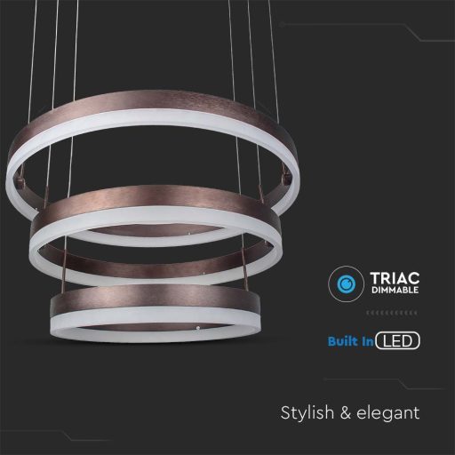V-TAC 86W Led dimmelhető dizájn függeszték - barna - 3000K - 213991