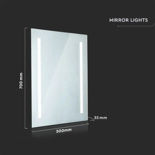 V-TAC LED 35W fürdőszobai tükör állítható színhőmérséklet 500x700mm IP44 - 2140451