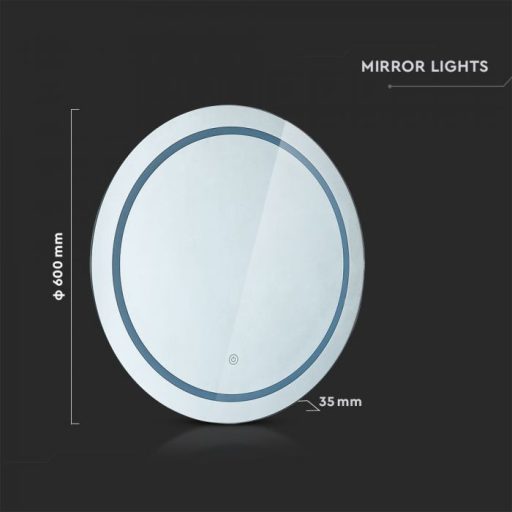 V-TAC LED 25W fürdőszobai tükör állítható színhőmérséklet 600mm IP44 - 2140491