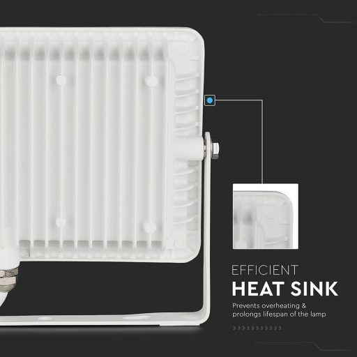 V-TAC 30W LED reflektor 100° 4000K fehér házas (Samsung Chip) - 21404