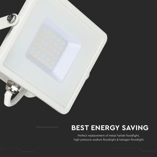 V-TAC 30W LED reflektor 100° 4000K fehér házas (Samsung Chip) - 21404