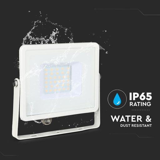 V-TAC 30W LED reflektor 100° 4000K fehér házas (Samsung Chip) - 21404