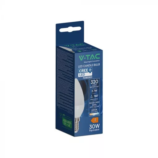 V-TAC LED izzó  E14 C37 3.7W 180° 6500K gyertya (CREE Chip) - 2141226