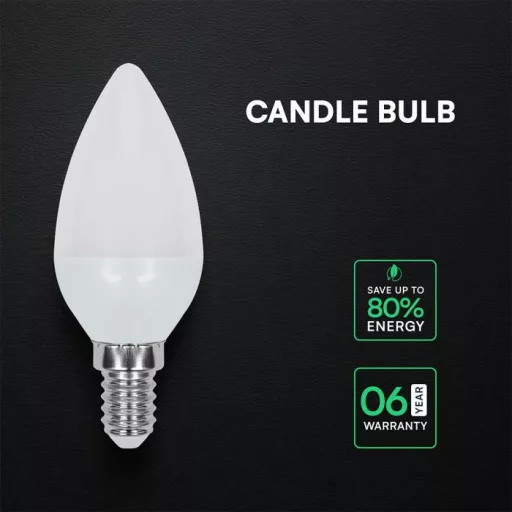 V-TAC LED izzó  E14 C37 3.7W 180° 6500K gyertya (CREE Chip) - 2141226