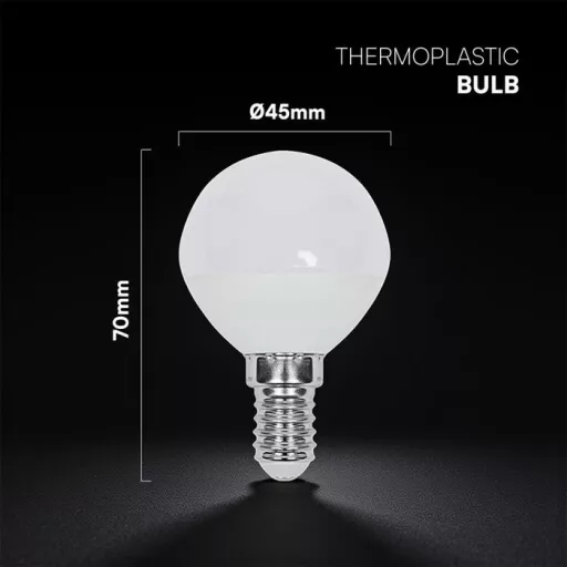 V-TAC LED izzó  E14 P45 3.7W 180° 6500K kisgömb (CREE Chip) - 2141246