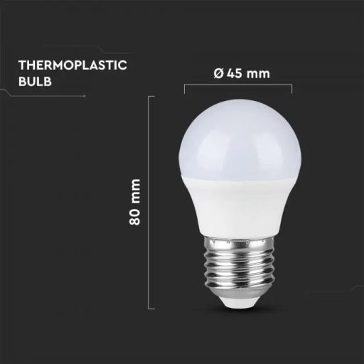 V-TAC LED izzó  E27 G45 3.7W 180° 6500K kisgömb- 214207