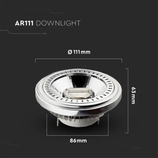 V-TAC Süllyeszthető LED spotlámpa  G53 AR111 15W 12V 40° 4000K - 214256