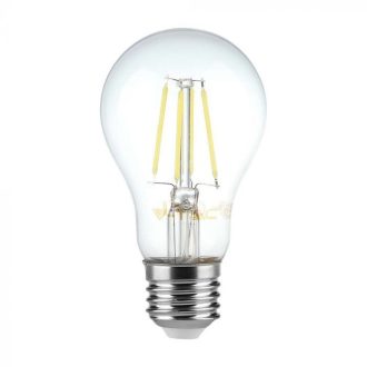   V-TAC Átlátszó LED izzó filament COG  E27 A60 6W 3000K gömb - 214272
