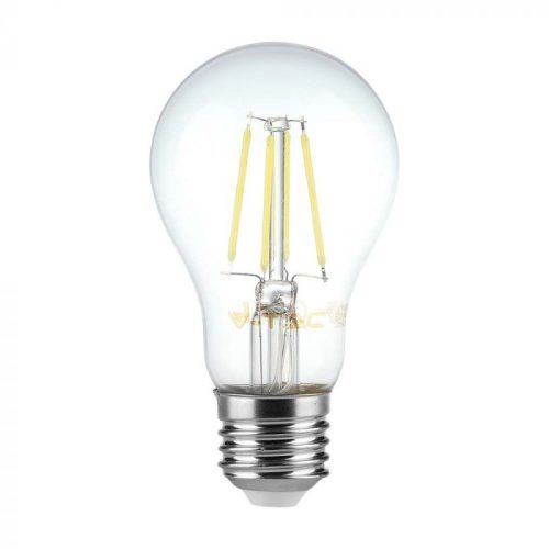 V-TAC Átlátszó LED izzó filament COG  E27 A60 6W 3000K gömb - 214272