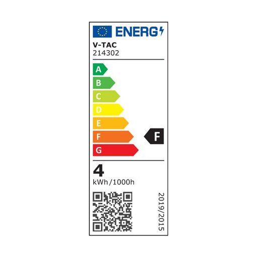 V-TAC Átlátszó LED izzó filament COG  E14 C37 4W 2700K gyertyaláng - 214302