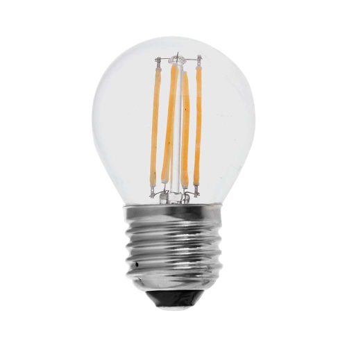 V-TAC Átlátszó LED filament COG lámpa E27 G45 4W 3000K kisgömb - 214306