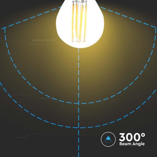 V-TAC Átlátszó LED izzó filament COG  E27 G45 4W 3000K kisgömb - 214306
