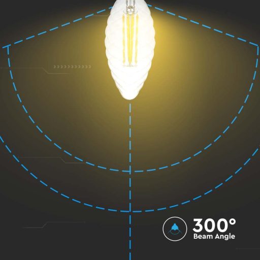 V-TAC Dimmelhető átlátszó LED izzó filament COG  E14 C35 4W 3000K gyertya - 214367
