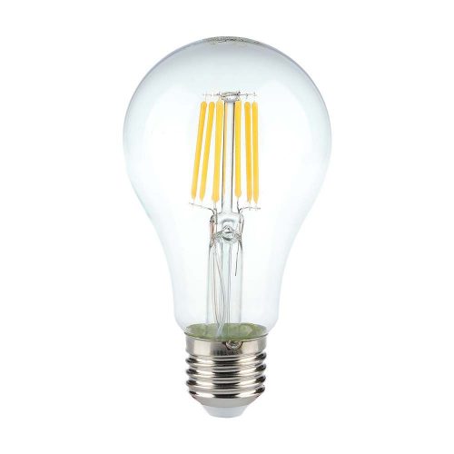 V-TAC Átlátszó LED filament COG lámpa E27 A60 10W 3000K gömb - 214410
