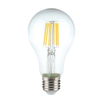   V-TAC Átlátszó LED izzó filament COG  E27 A60 10W 4000K gömb - 214411 Akciós