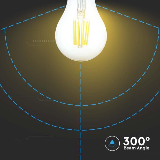 V-TAC Átlátszó LED izzó filament COG  E27 A60 10W 4000K gömb - 214411 Akciós
