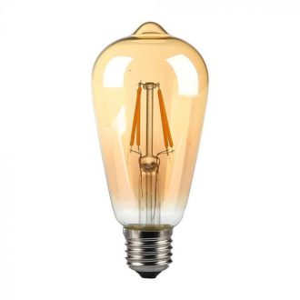   V-TAC Borostyán LED izzó filament COG  E27 ST64 8W 2200K - 214421