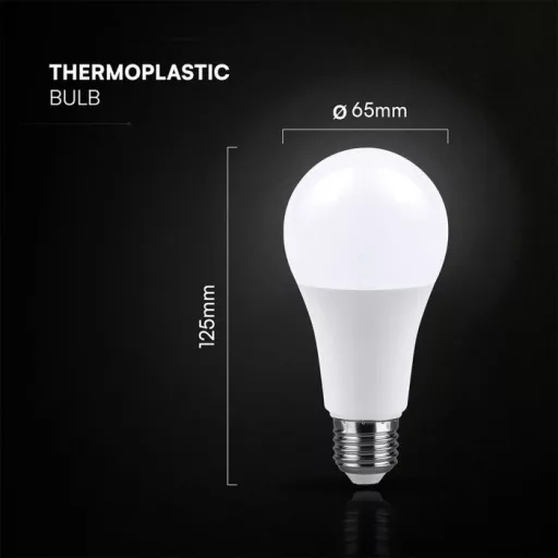 V-TAC LED izzó  E27 A65 15W 200° 4000K gömb (CREE Chip) - 2144546