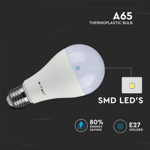 V-TAC LED izzó  E27 A65 17W 200° 4000K gömb - 214457 Akciós
