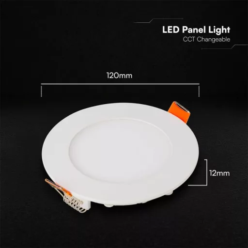 V-TAC VÉKONY Süllyeszthető kör alakú MINI LED panel 6W CCT 3in1 (Cree Chip) - 2148546