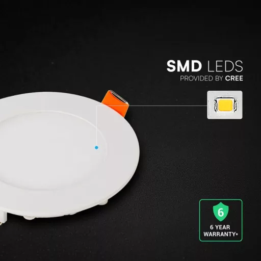V-TAC VÉKONY Süllyeszthető kör alakú MINI LED panel 6W CCT 3in1 (Cree Chip) - 2148546