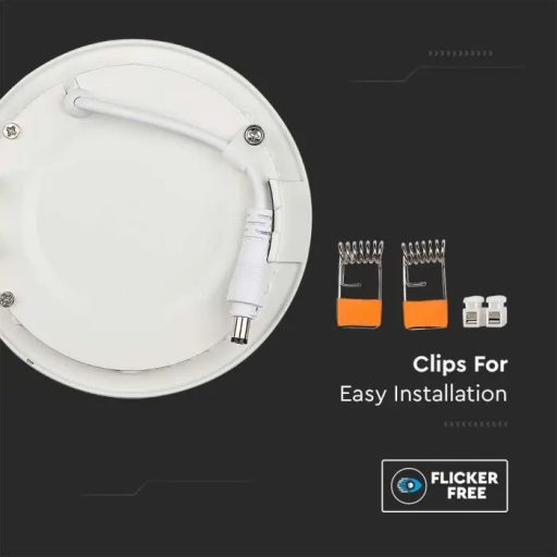 V-TAC Süllyeszthető kör alakú PRÉMIUM MINI LED panel 6W 3000K - 214854
