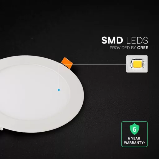 V-TAC VÉKONY Süllyeszthető kör alakú MINI LED panel 12W CCT 3in1 (Cree Chip) - 2148596
