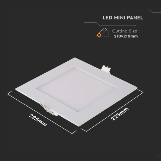 V-TAC Süllyeszthető négyzet alakú PRÉMIUM MINI LED panel 6W 6400K - 214865