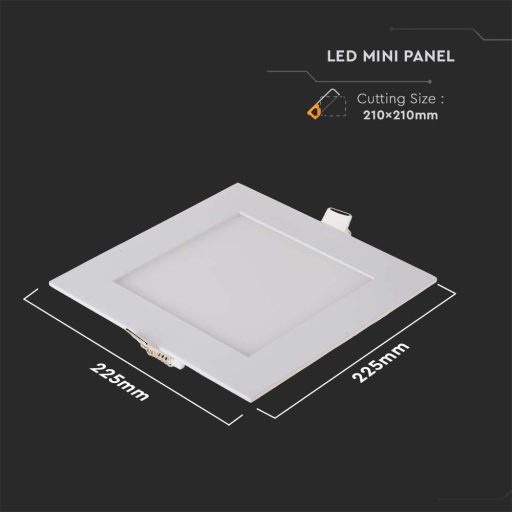 V-TAC Süllyeszthető négyzet alakú PRÉMIUM MINI LED panel 18W 4000K - 214870