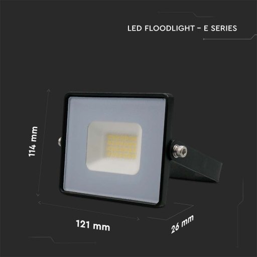 V-TAC 20W LED reflektor E-széria 110° 3000K fekete házas - 215946