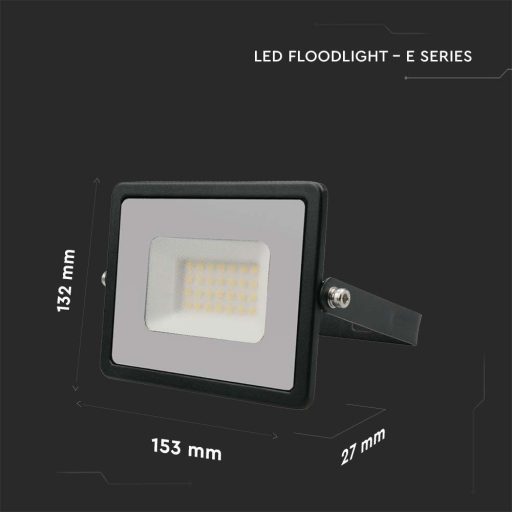 V-TAC 30W LED reflektor E-széria 110° 3000K fekete házas - 215952