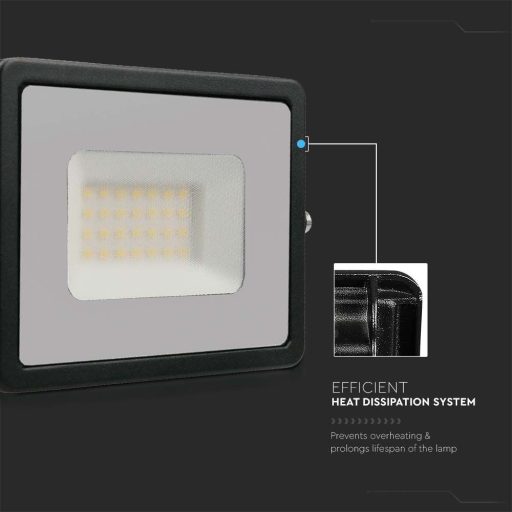 V-TAC 30W LED reflektor E-széria 110° 3000K fekete házas - 215952