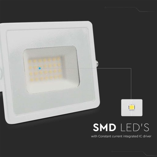 V-TAC 30W LED reflektor E-széria 110° 3000K fehér házas - 215955