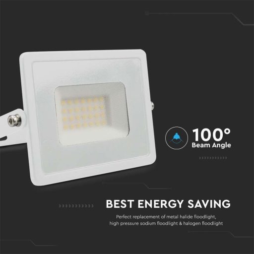 V-TAC 30W LED reflektor E-széria 110° 3000K fehér házas - 215955