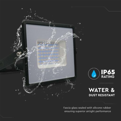 V-TAC 50W LED reflektor E-széria 110° 4000K fekete házas - 215959 Akciós