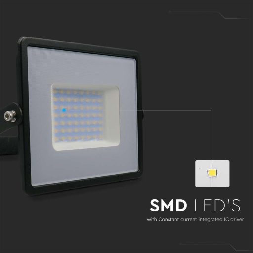 V-TAC 50W LED reflektor E-széria 110° 6500K fekete házas - 215960 Akciós