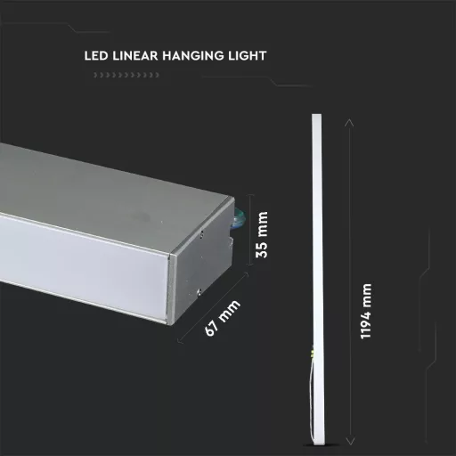 V-TAC LED Lineáris lámpatest SAMSUNG Chip - 40W - szürke - 6400K - 21601
