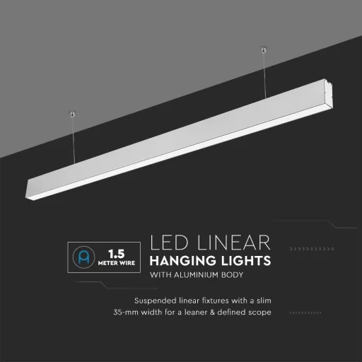 V-TAC LED Lineáris lámpatest SAMSUNG Chip - 40W - szürke - 6400K - 21601