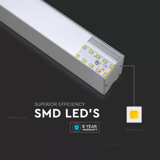 V-TAC LED Lineáris lámpatest SAMSUNG Chip - 40W - szürke - 6400K - 21601