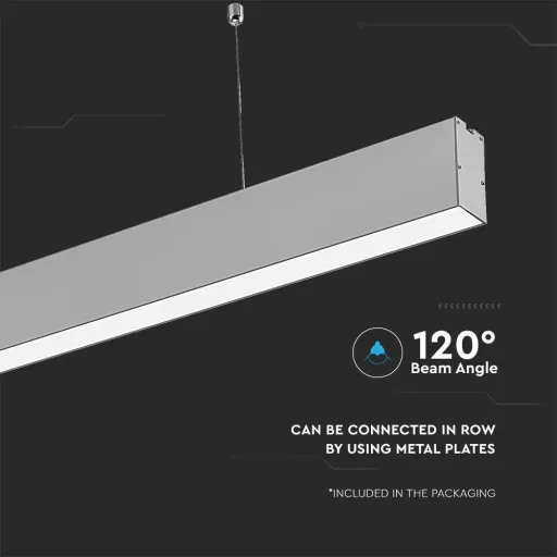V-TAC LED Lineáris lámpatest SAMSUNG Chip - 40W - szürke - 6400K - 21601