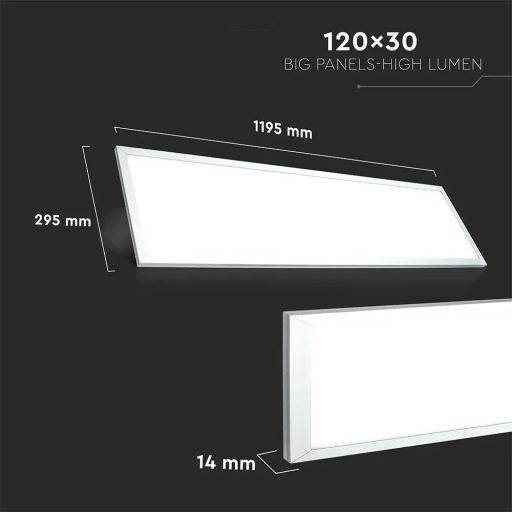 V-TAC LED panel 29W 120lm/W 1200 x 300 mm 3000K  - 216256