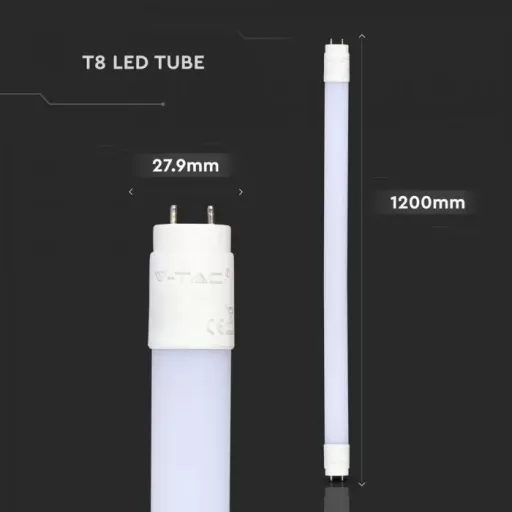 V-TAC 18W LED fénycső T8 G13 120 cm 160° 6400K - 216264